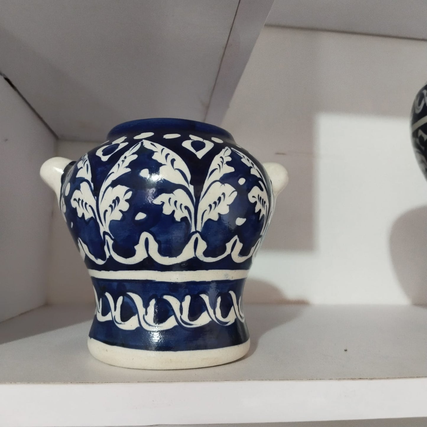 Handmade Multani Blue Pottery Chinese Jar – 14" Decorative Ceramic Vase