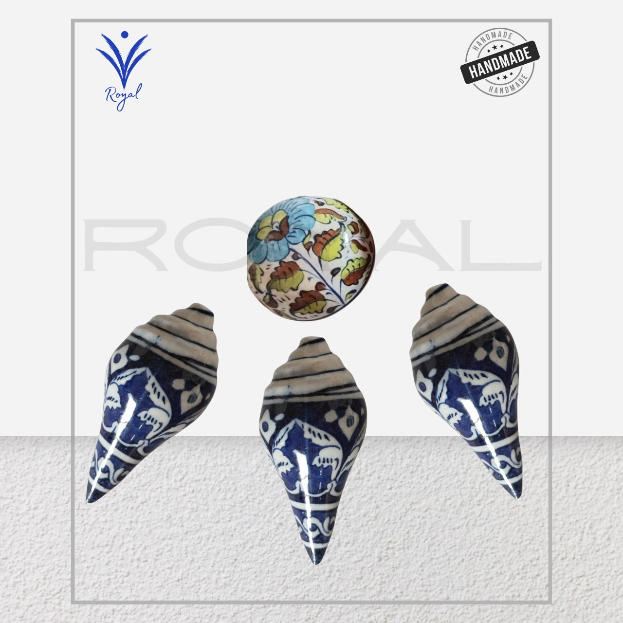 Handmade Ceramic Multani Blue Pottery Sipi – Traditional Decorative Serving Piece
