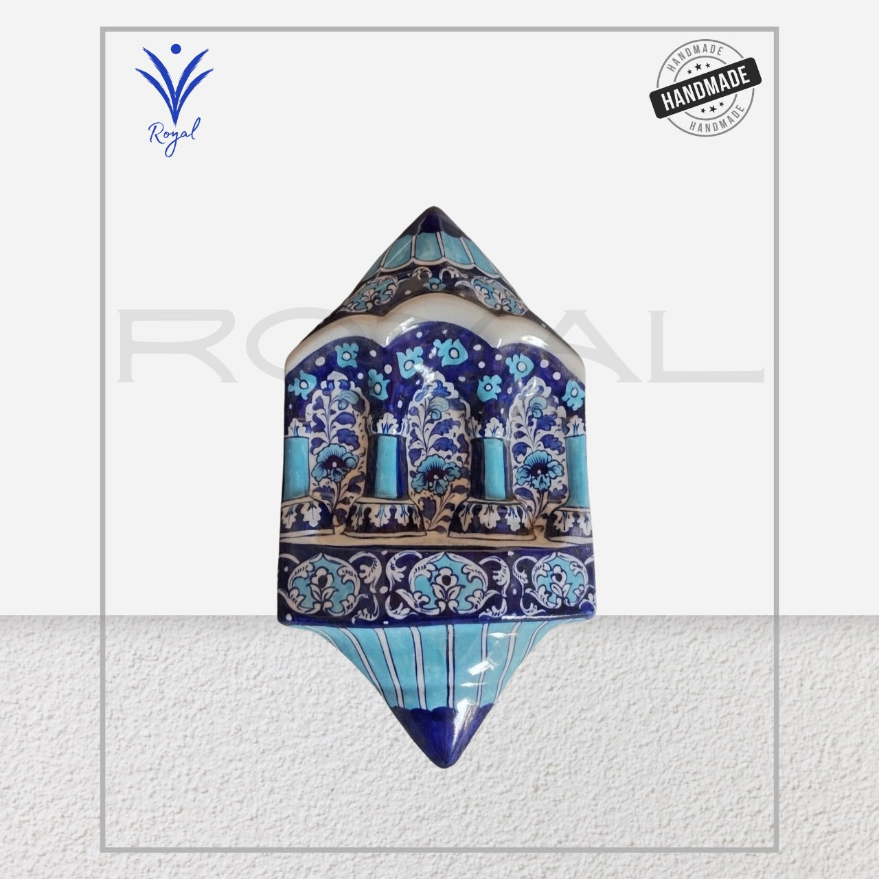 Handmade Ceramic Multani Blue Pottery Jhroka โ Traditional Wall Hanging Dรฉcor