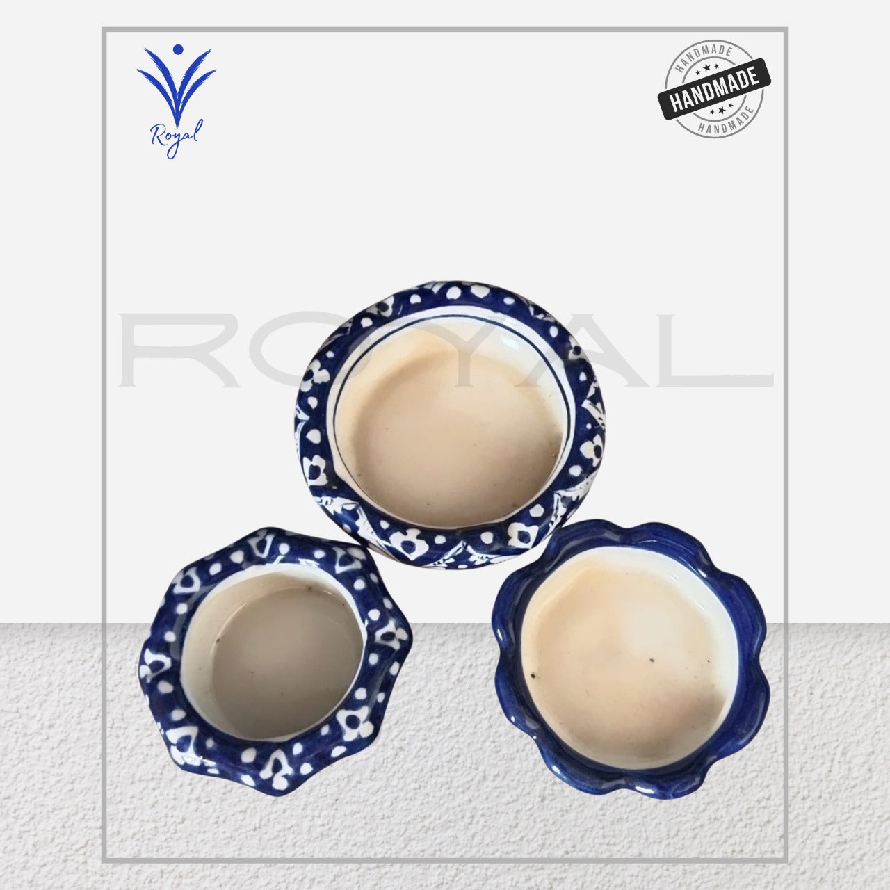 Handmade Ceramic Multani Blue Pottery Ashtray – Traditional Hand-Painted Decorative Piece