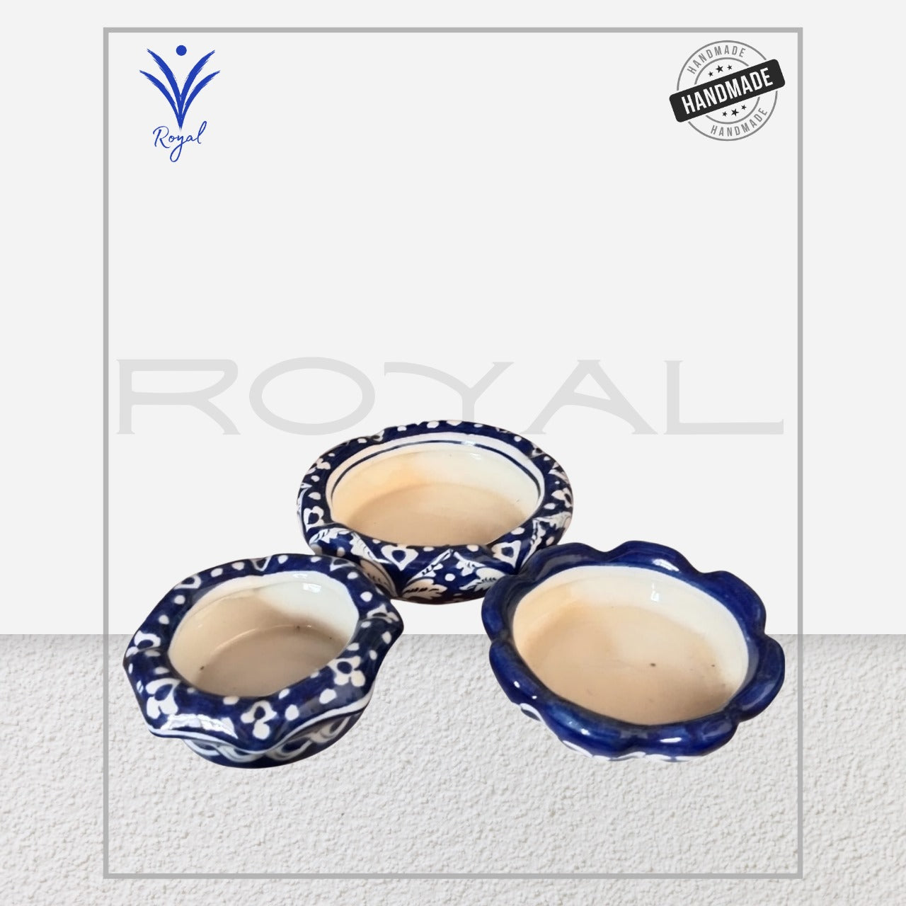 Handmade Ceramic Multani Blue Pottery Ashtray – Traditional Hand-Painted Decorative Piece