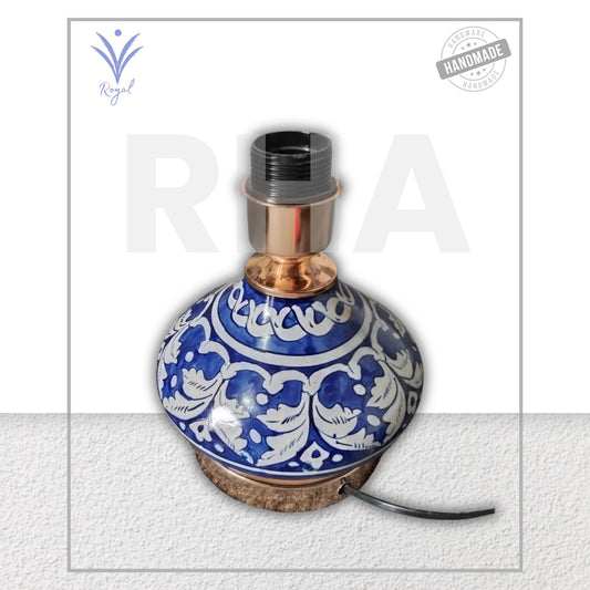 Handmade Ceramic Multani Blue Pottery Lamp – Traditional Decorative Table Lamp