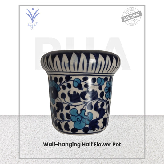 Handmade Ceramic Multani Blue Pottery Wall Pot – Traditional Hanging Decorative Planter
