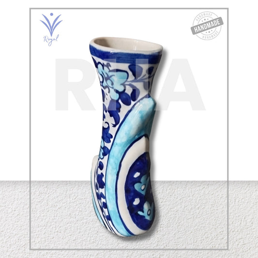 Handmade Ceramic Multani Blue Pottery Stylish Vase – Decorative Flower Holder