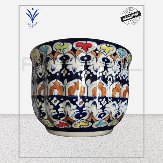 Handmade Ceramic Multani Blue Pottery Flower Pot – Traditional Decorative Planter