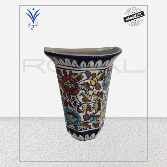 Handmade Ceramic Multani Blue Pottery Wall Pot – Decorative Hanging Planter