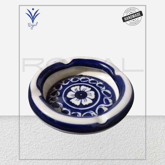 Handmade Ceramic Multani Blue Pottery Ashtray – Traditional Hand-Painted Decorative Piece