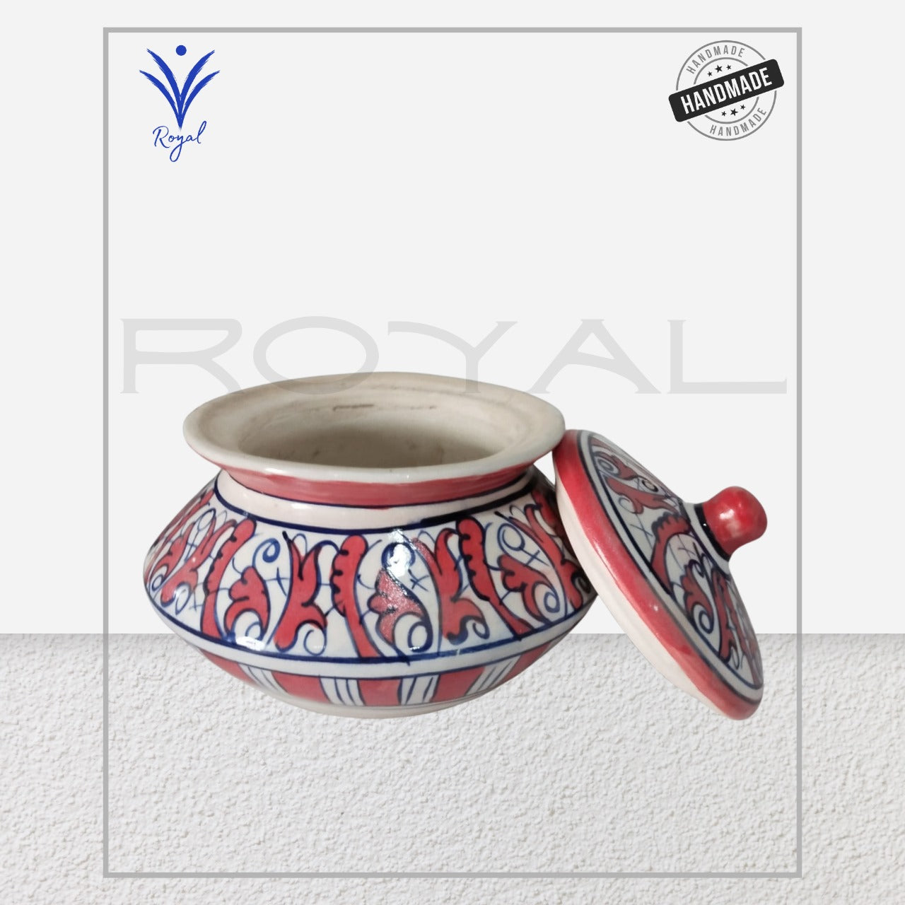 Handmade Ceramic Multani Blue Pottery Small Handi – Traditional Serving & Decorative Pot