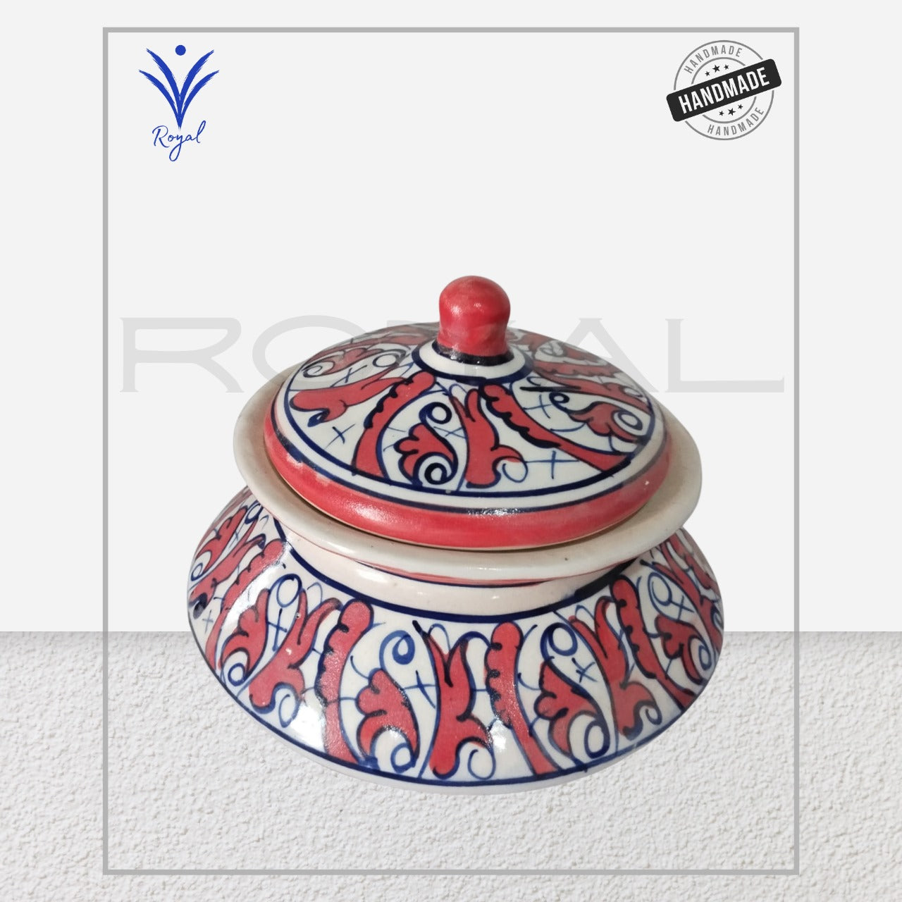 Handmade Ceramic Multani Blue Pottery Small Handi – Traditional Serving & Decorative Pot