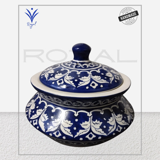Handmade Ceramic Multani Blue Pottery Small Handi – Traditional Serving Pot