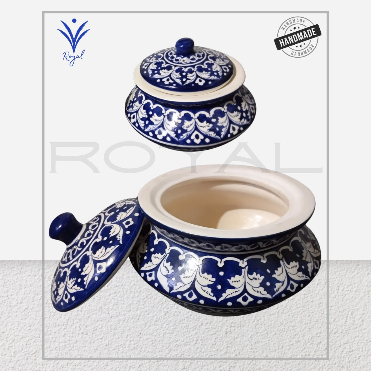 Handmade Ceramic Multani Blue Pottery Small Handi – Traditional Serving Pot