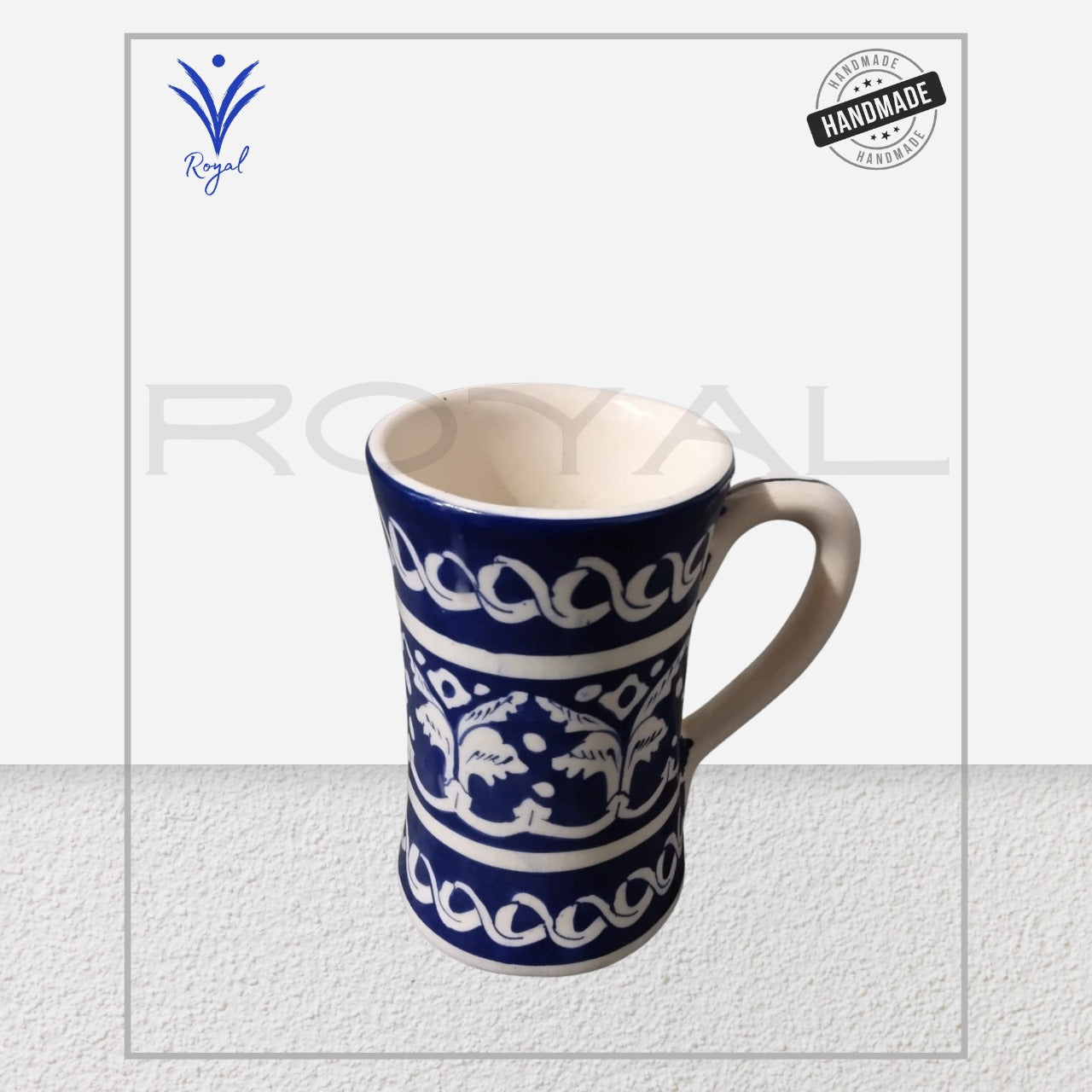 Handmade Ceramic Multani Blue Pottery Coffee Mug – Traditional Hand-Painted Cup