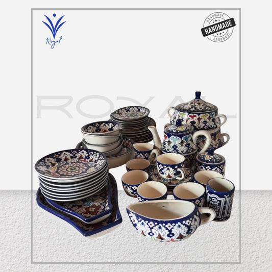 Handmade Ceramic Multani Blue Pottery Dinner Set – Traditional Dining Collection