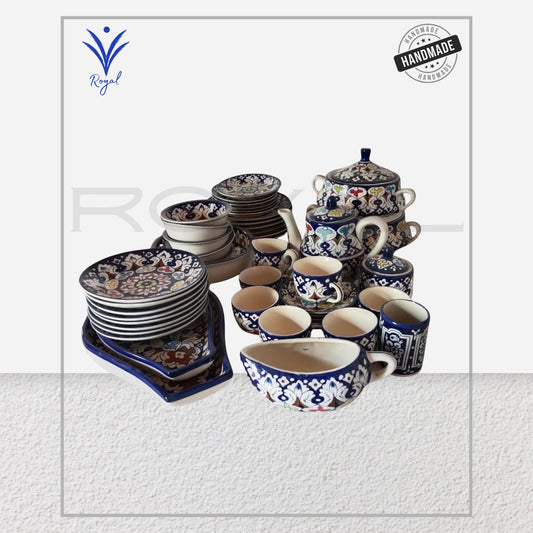 Handmade Ceramic Multani Blue Pottery Dinner Set – Traditional Dining Collection