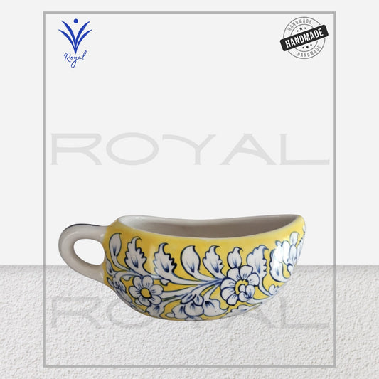 Handmade Ceramic Multani Blue Pottery Raita Pot – Traditional Yogurt Serving Bowl