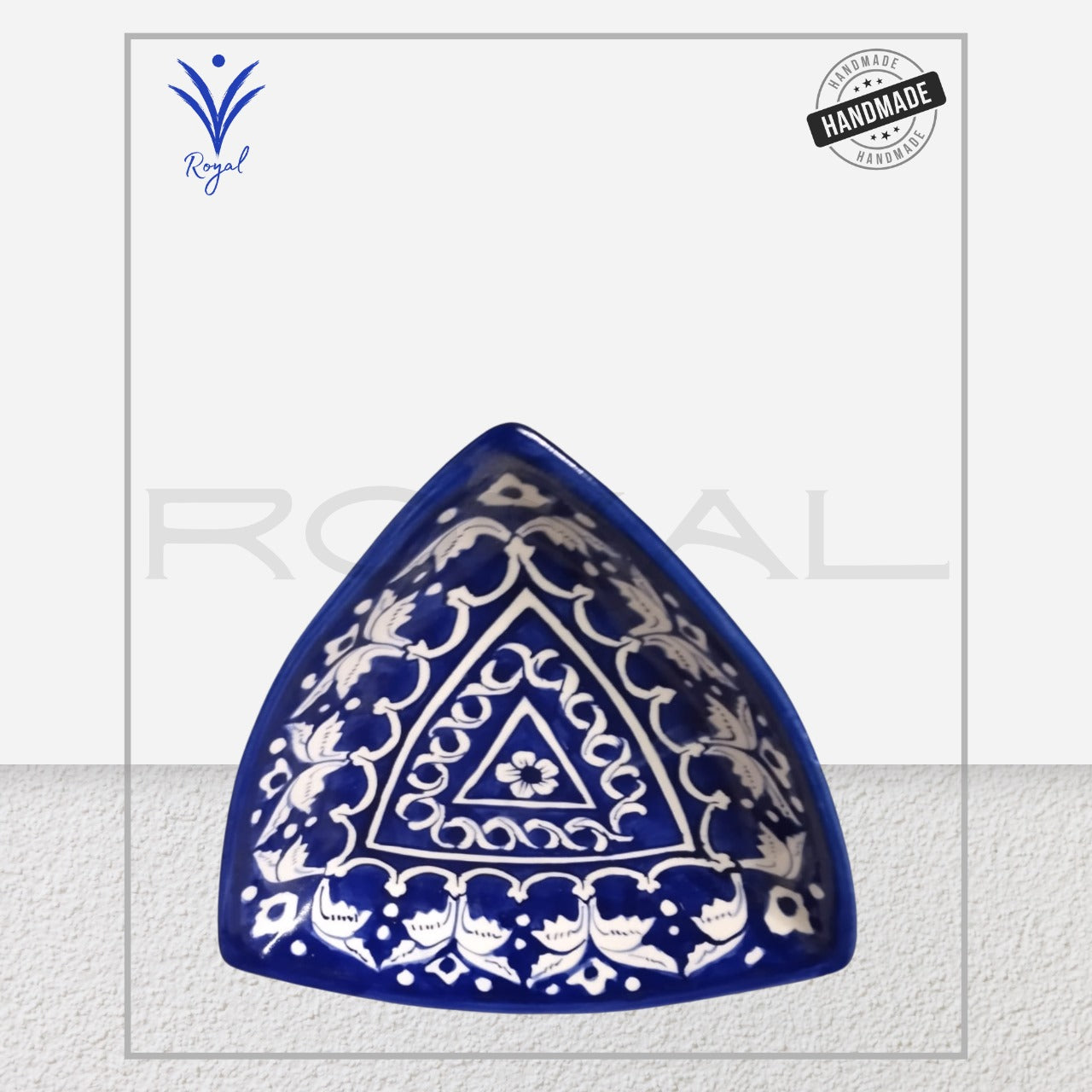 Handmade Ceramic Multani Blue Pottery Samosa Dish – Traditional Serving Plate